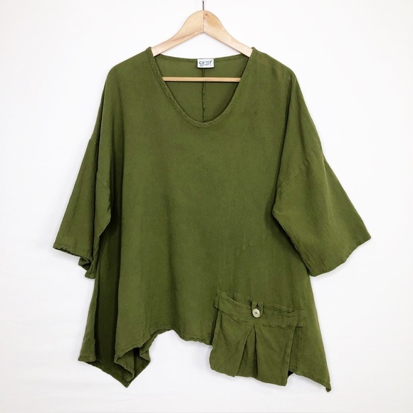Oh my Gauze Olive green Lagonlok Tunic top - Picture 10 of 10